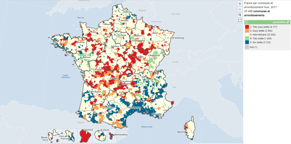 s'installer en libéral : zones sous-dotées et sur-dotées